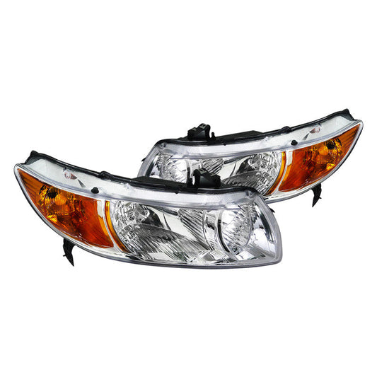 Spec-D 06-11 Honda Civic Coupe Crystal Headlights Chrome - Evergreen Kings