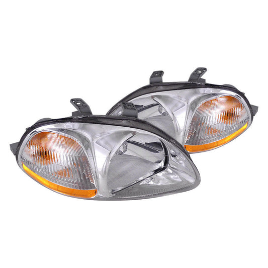 Spec-D 96-98 Honda Civic Crystal Headlights Chrome/Clear - Evergreen Kings
