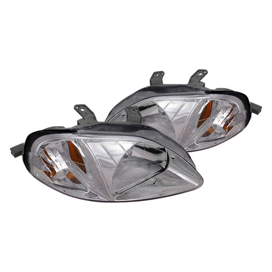 Spec-D 99-00 Honda Civic Crystal Euro Chrome Headlights - Evergreen Kings