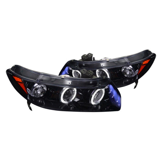 Spec-D 06-11 Civic 2DR Projector Headlights Black/Smoked Lens - Evergreen Kings