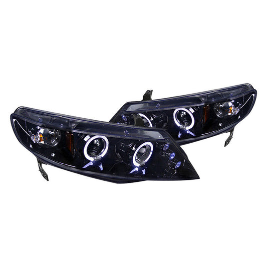 Spec-D 06-11 Civic 4Dr Projector Headlights Black/Smoked Lens - Evergreen Kings