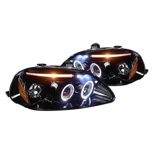 Spec-D 96-98 Civic LED Projector Headlights Black/Smoked Lens - Evergreen Kings