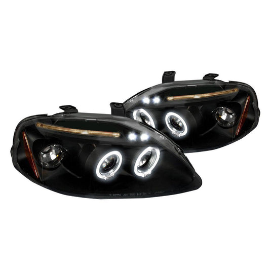 Spec-D 99-00 Honda Civic Halo Projector Headlights Black - Evergreen Kings