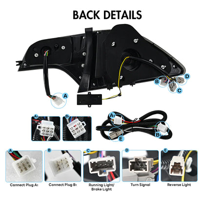 NTXGlow LED tail lights for 2006-2011 Honda Civic sedan with clear lens, featuring modern design and bright illumination.