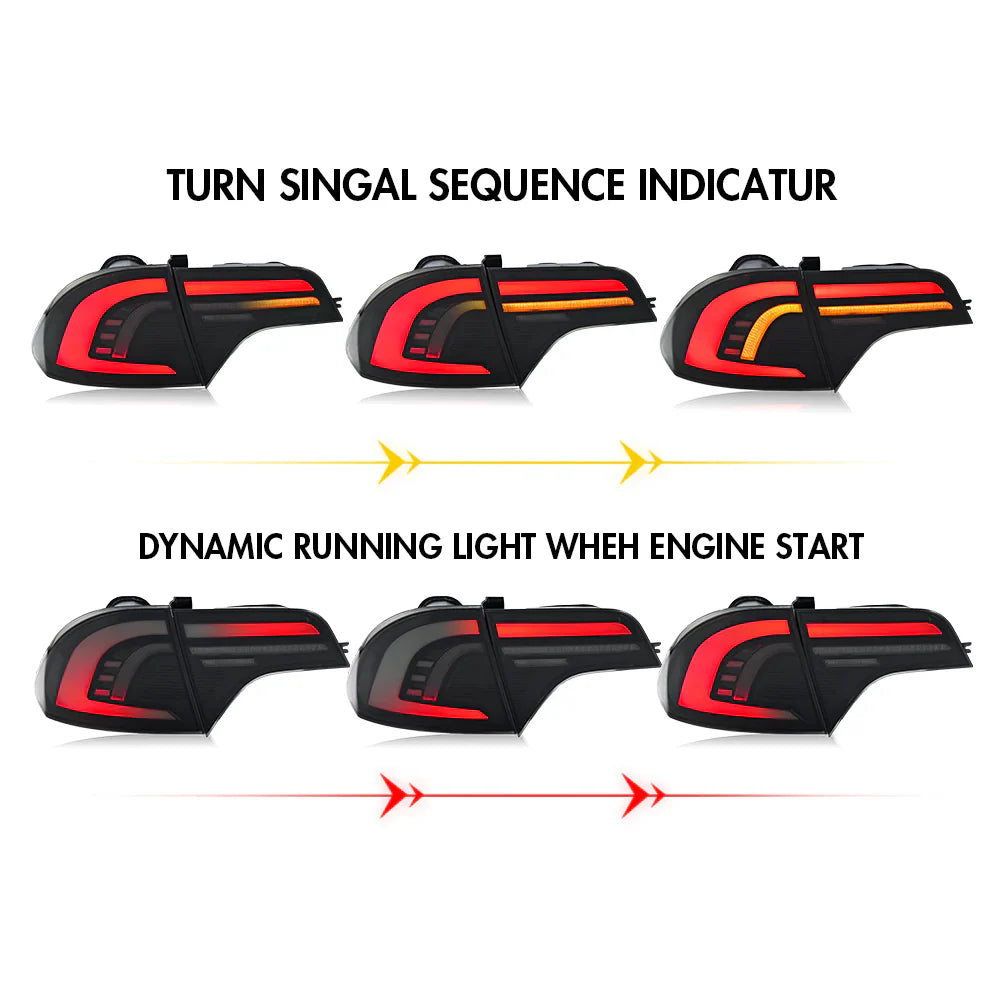 NTXGlow LED tail lights for Honda Civic Sedan 2006-2011 with clear lens, showcasing bright red and clear sections for rear lighting.