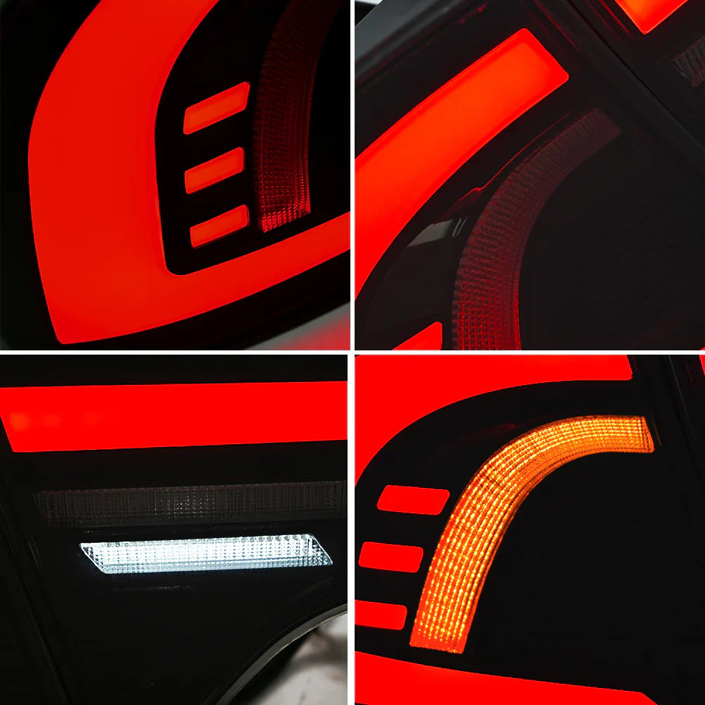 NTXGlow LED tail lights for 2006-2011 Honda Civic Sedan with clear lens, featuring modern, bright lighting for rear visibility.