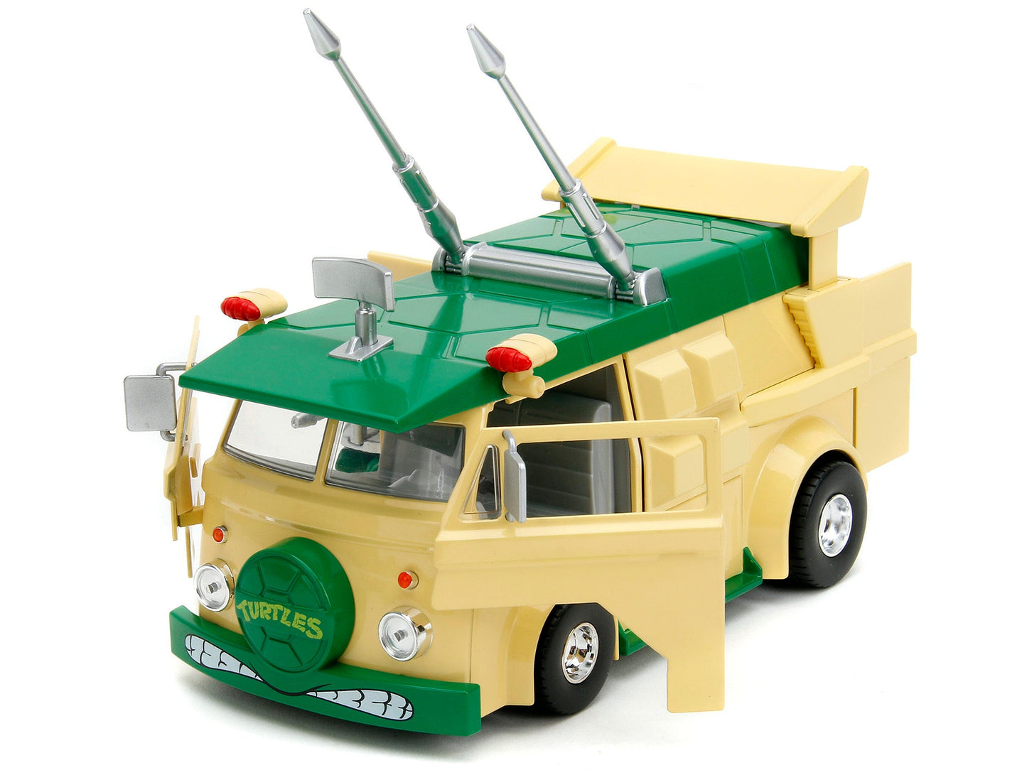 Party Wagon Green and Beige and Donatello Diecast Figure "Teenage Mutant Ninja Turtles" "Hollywood Rides" Series Diecast Model by Jada