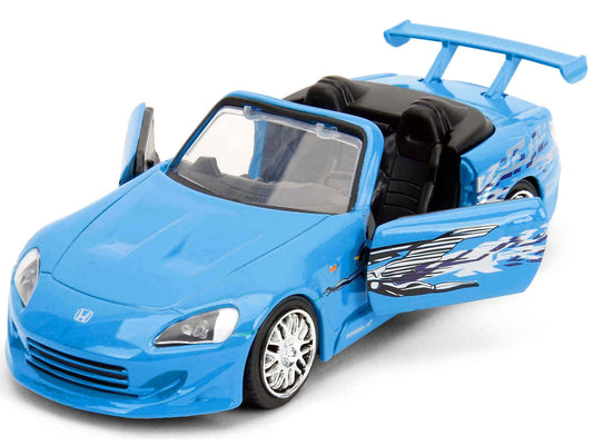 2001 Honda S2000 Convertible Blue with Graphics "Fast & Furious Remix - 25th Anniversary" Series  1/32 Diecast Model Car by Jada