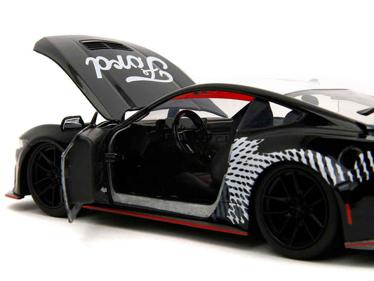 2024 Ford Mustang Dark Horse Black with White Top and "Mustang Horse Graphics" "Bigtime Muscle" Series 1/24 Diecast Model Car by Jada