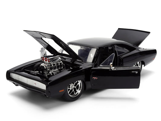 1970 Dodge Charger R/T Black "Furious 7" (2015) Movie "Fast & Furious" Series 1/24 Diecast Model Car by Jada