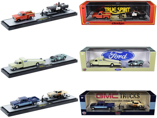 Auto Haulers Set of 3 Trucks Release 89 Limited Edition to 8000 pieces Worldwide 1/64 Diecast Models by M2 Machines