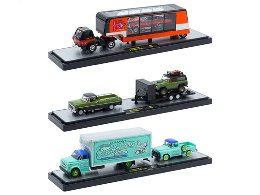 Auto Haulers Set of 3 Trucks Release 91 Limited Edition to 8000 pieces Worldwide 1/64 Diecast Model Cars by M2 Machines