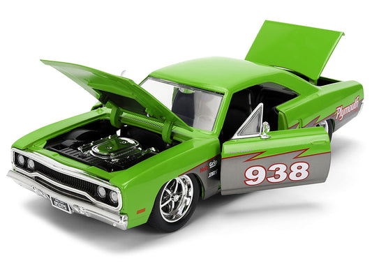 NEW 1970 Plymouth Road Runner #938 Green and Gray Metallic "Bigtime Muscle" Series 1/24 Diecast Model Car by Jada (Copy)