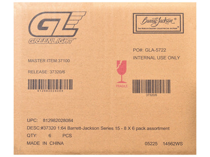 "Barrett-Jackson" Series 15 Set of 6 Cars 1/64 Diecast Model Cars by Greenlight