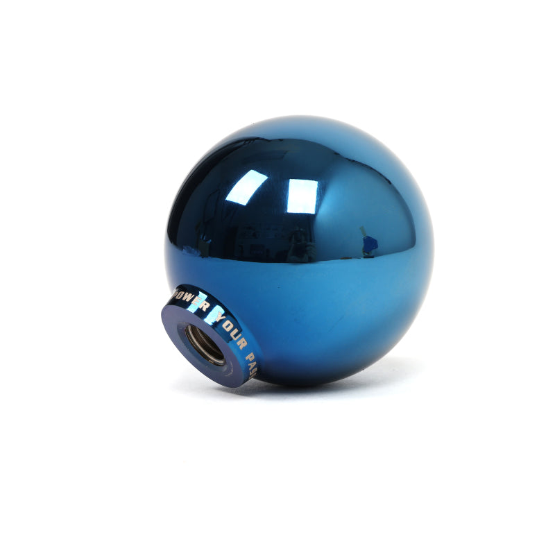 FR SPORT BLOX Racing V2 electric blue spherical shift knob for manual transmissions with 10x1.5 threading.
