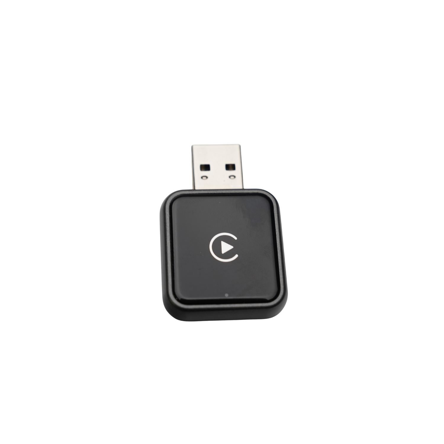 JDMuscle Wireless CarPlay and Android Auto Adapter V2 for 2019-2025 Subaru WRX and STI, showing the compact device connected to a car dashboard.