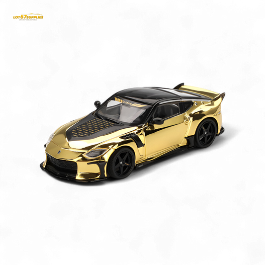 Mini-GT Nissan Z VeilSide FZ400 Gold Chrome LHD 1:64 - Evergreen Kings