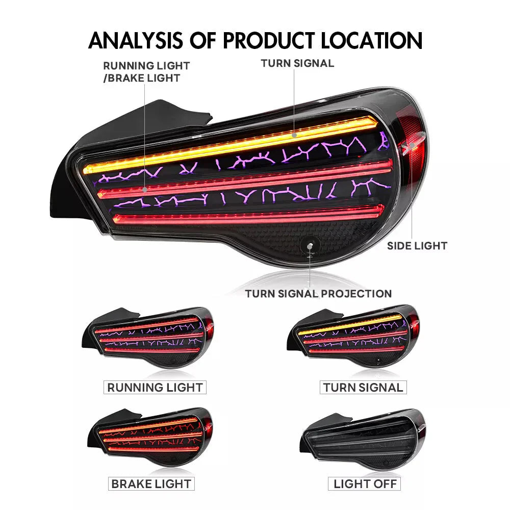 NTXGlow tail lights for 2012–2020 Subaru BRZ, Scion FR-S, and Toyota 86