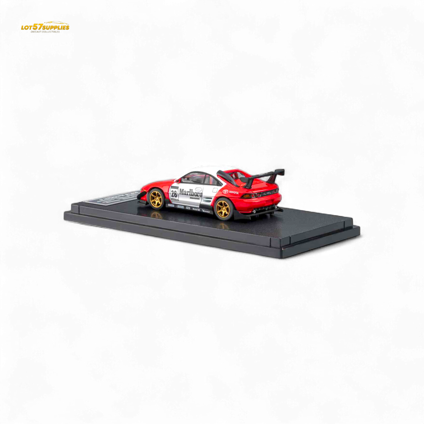 Pre-order MicroTurbo Toyota MR2 diecast model with Marlboro livery, 1:64 scale, showing detailed car with racing decals.