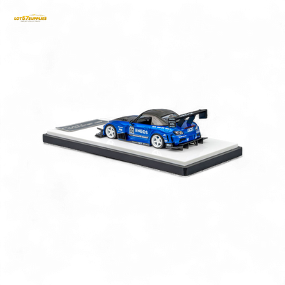 Candy blue Honda MicroTurbo S2000 diecast model car with ENEOS #00 TOP FUEL decals, detailed miniature collectible.
