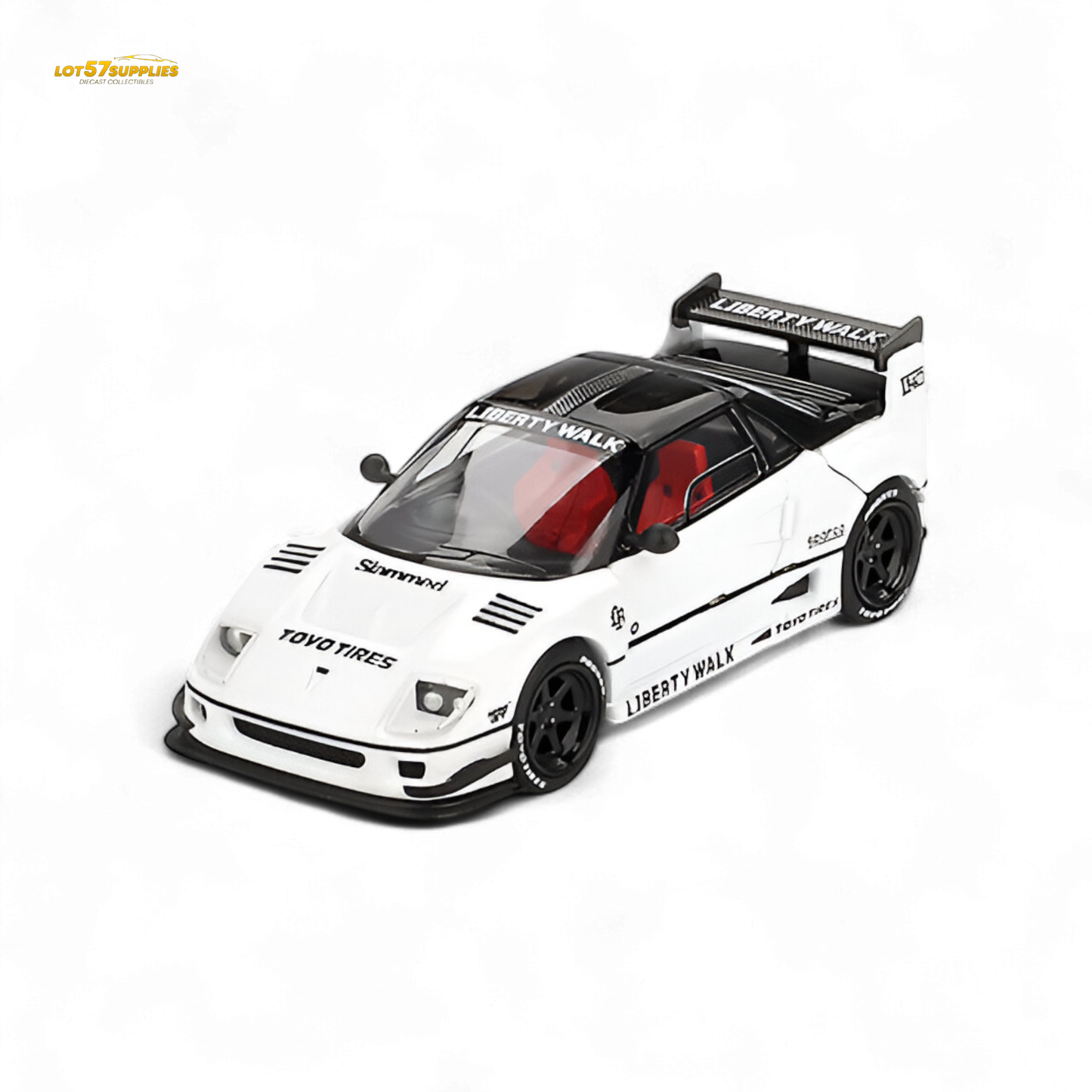 Mini-GT Mazda AZ-1 Liberty Walk LB40 diecast model in white, 1:64 scale, showcasing detailed Mazda miniature car.