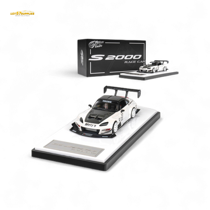 Metallic white Honda S2000 Microturbo diecast model in 1:64 scale, detailed Honda sports car by Lot57Supplies Diecast Shop