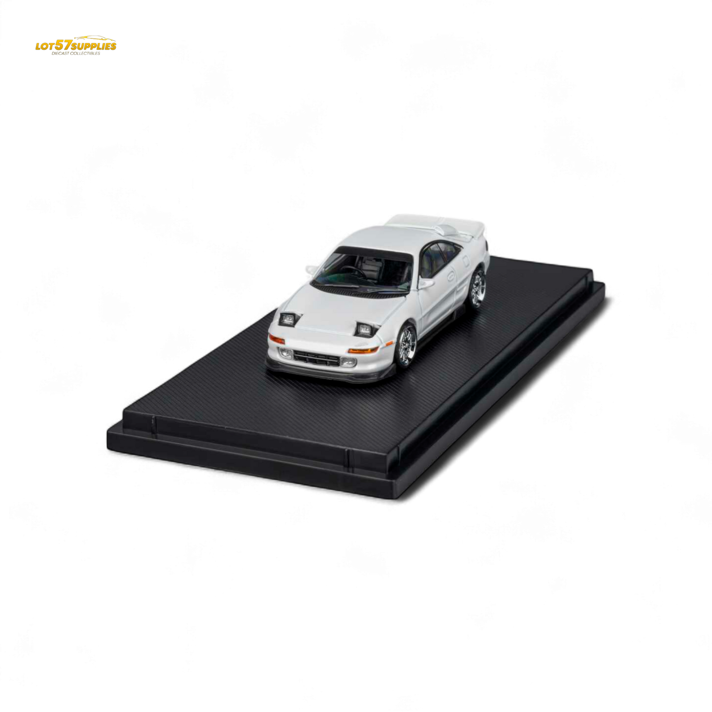 White Toyotas Microturbo Toyota MR-2 SW20 Revision 4 V2 diecast model in 1:64 scale, featuring detailed design and accurate branding.