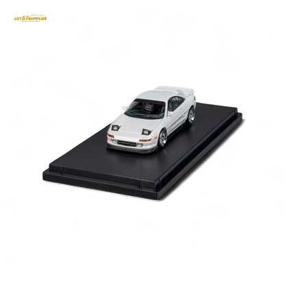 White Toyotas Microturbo Toyota MR-2 SW20 Revision 4 V2 diecast model in 1:64 scale, featuring detailed design and accurate branding.