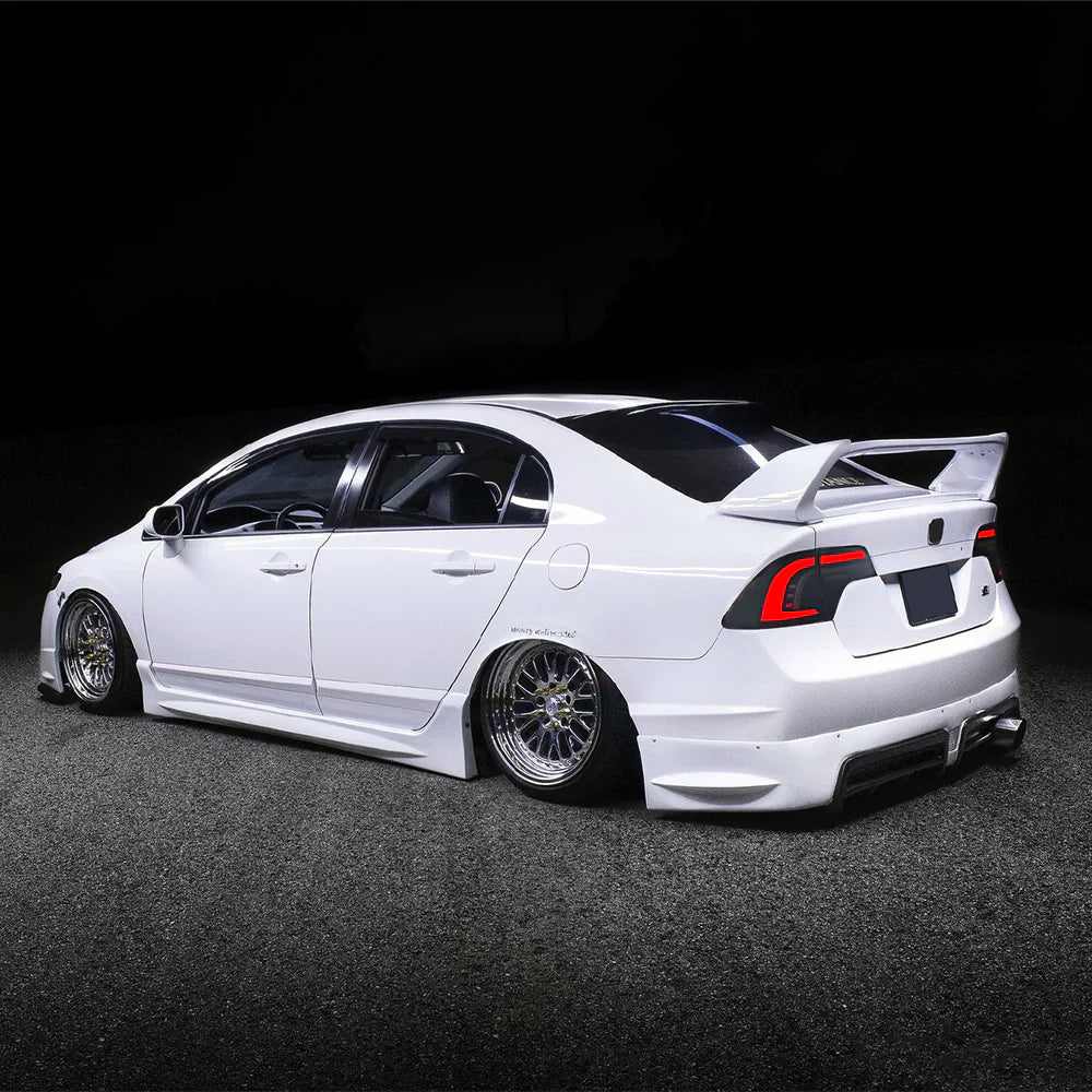 NTXGlow LED tail lights for Honda Civic Sedan 2006-2011 with clear lens, featuring modern automotive lighting design