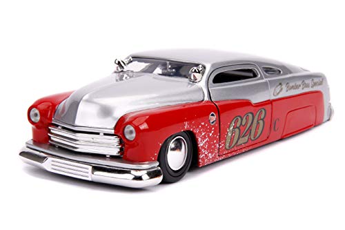 1951 Mercury Silver and Red #626 "Holley" "Bomber Bros Special" "Bigtime Muscle" 1/24 Diecast Model Car by Jada