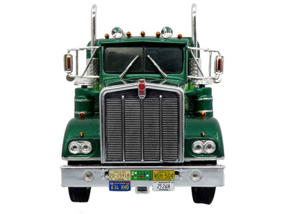 1976 Kenworth W900A Tractor with Dry Goods Trailer Green Metallic with Light Green Graphics "Vintage Heavy Haul Truck Collection" 1/43 Diecast Model by Iconic Replicas