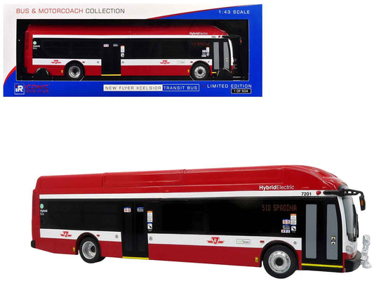 New Flyer Xcelsior Transit Bus Bank "TTC - Toronto Transit Commission" Red and White "The Bus & Motorcoach Collection" Limited Edition to 504 Pieces Worldwide 1/43 Model by Iconic Replicas