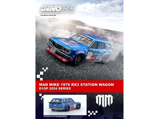 1976 Mazda RX3 Station Wagon RHD (Right Hand Drive) #12 "Mad" Mike Whiddett "D1 Grand Prix" (2024) 1/64 Diecast Model Car by Inno Models