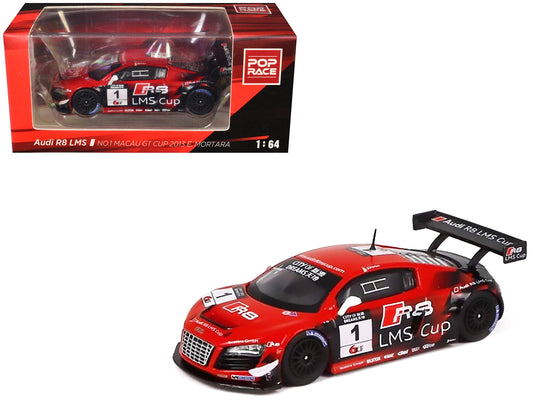 Audi R8 LMS #1 Edoardo Mortara Winner "Macau GT Cup" (2013) 1/64 Diecast Model Car by Pop Race