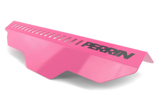 JDMuscle Perrin hyper pink belt cover for Subaru WRX and STI models, showcasing vibrant pink fabric with branding details.