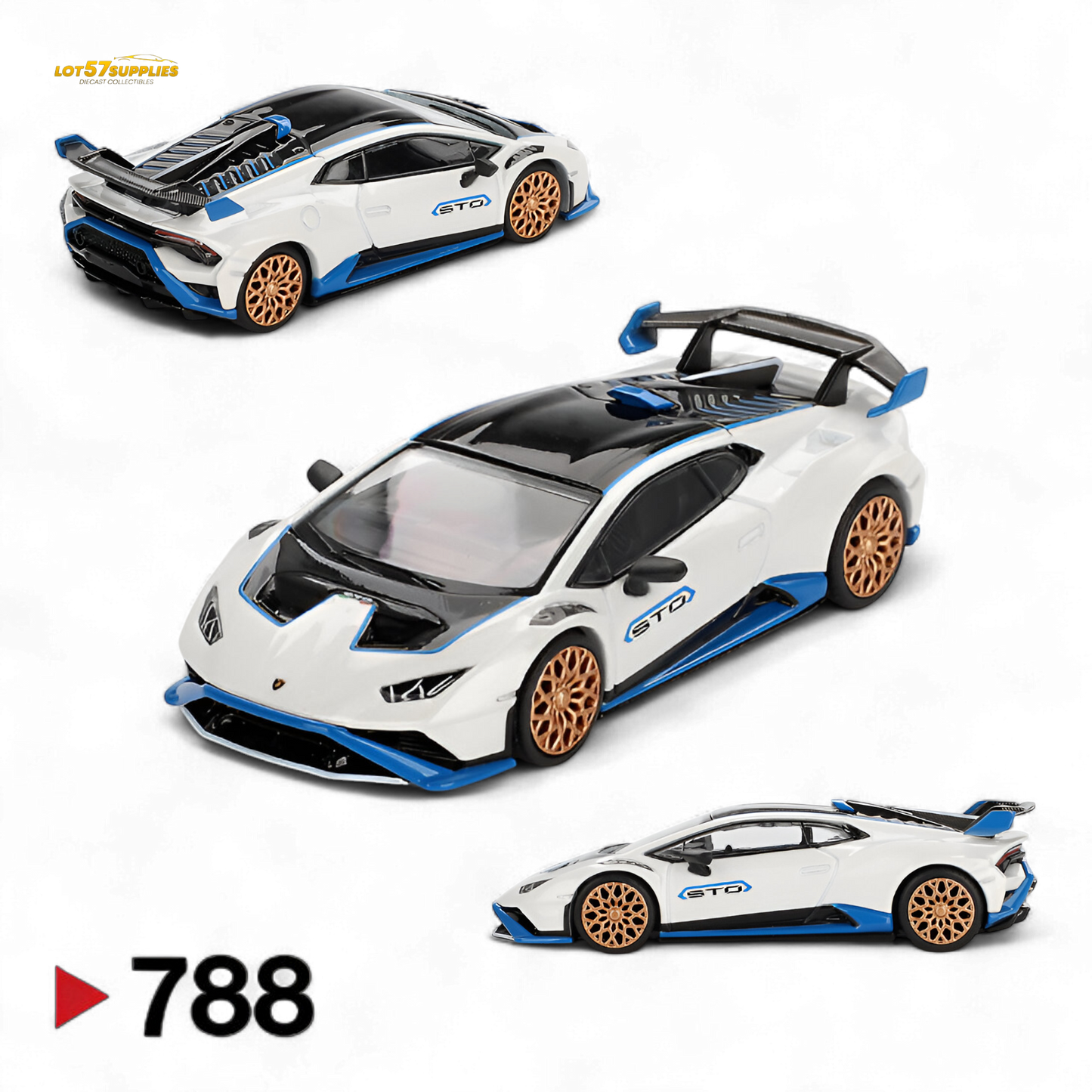 Mini-GT Lamborghini Huracán STO Bianco Asopo 1:64 - Evergreen Kings