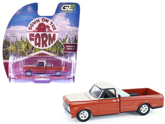 1968 Chevrolet C-10 Pickup Truck with Toolbox Orange and Beige "Down on the Farm" Series 11 1/64 Diecast Model by Greenlight