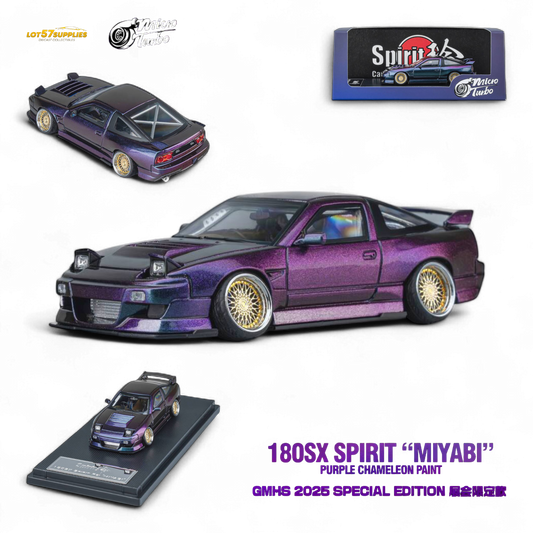 MicroTurbo Nissan 180SX Spirit Rei Purple Chameleon 1:64 - Evergreen Kings