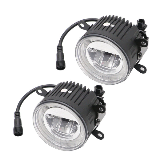 JDMuscle LED fog light housings with halo DRL for Subaru WRX, STI, BRZ, FT86, and Forester models.