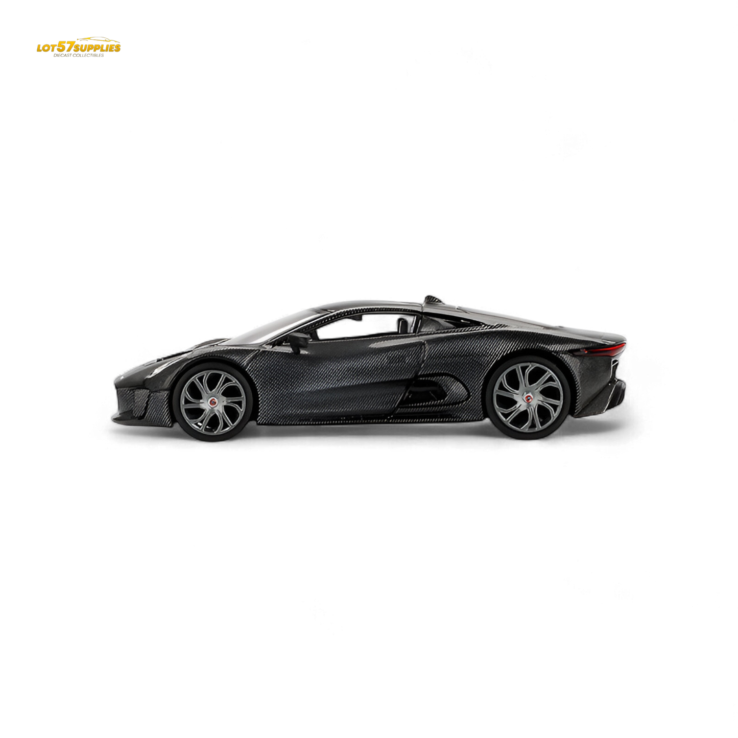 Mini-GT Jaguar C-X75 Test Car Carbon Fiber 1:64 - Evergreen Kings