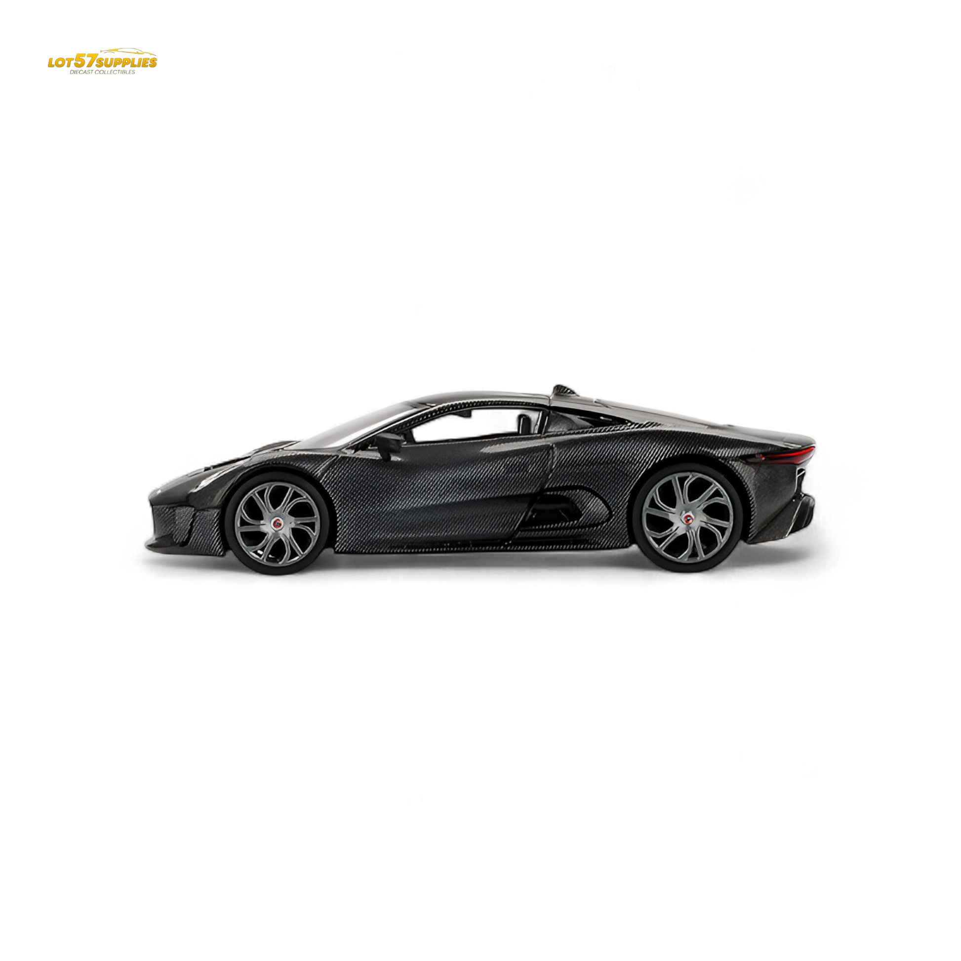Mini-GT Jaguar C-X75 Test Car Carbon Fiber 1:64 - Evergreen Kings