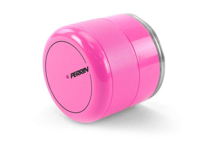 JDMuscle Perrin Hyper Pink oil filter cover for Subaru WRX, BRZ, and GR86 models, featuring a vibrant pink finish and sleek design.