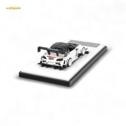 Microturbo Honda S2000 diecast model in metallic white, 1:64 scale, showcasing detailed design and realistic features.