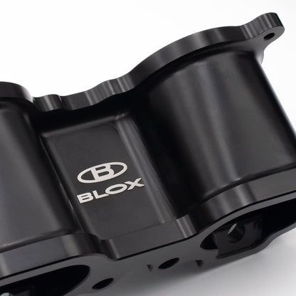 BLOX Racing 5-Axis TGV Delete Kit for Subaru WRX, STI, Legacy, and Forester EJ20/EJ25 intake manifold, shown in the image.