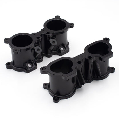BLOX Racing 5-Axis TGV Delete Kit for Subaru WRX, STi, Legacy, and Forester with EJ20/EJ25 engines, shown with intake manifold.