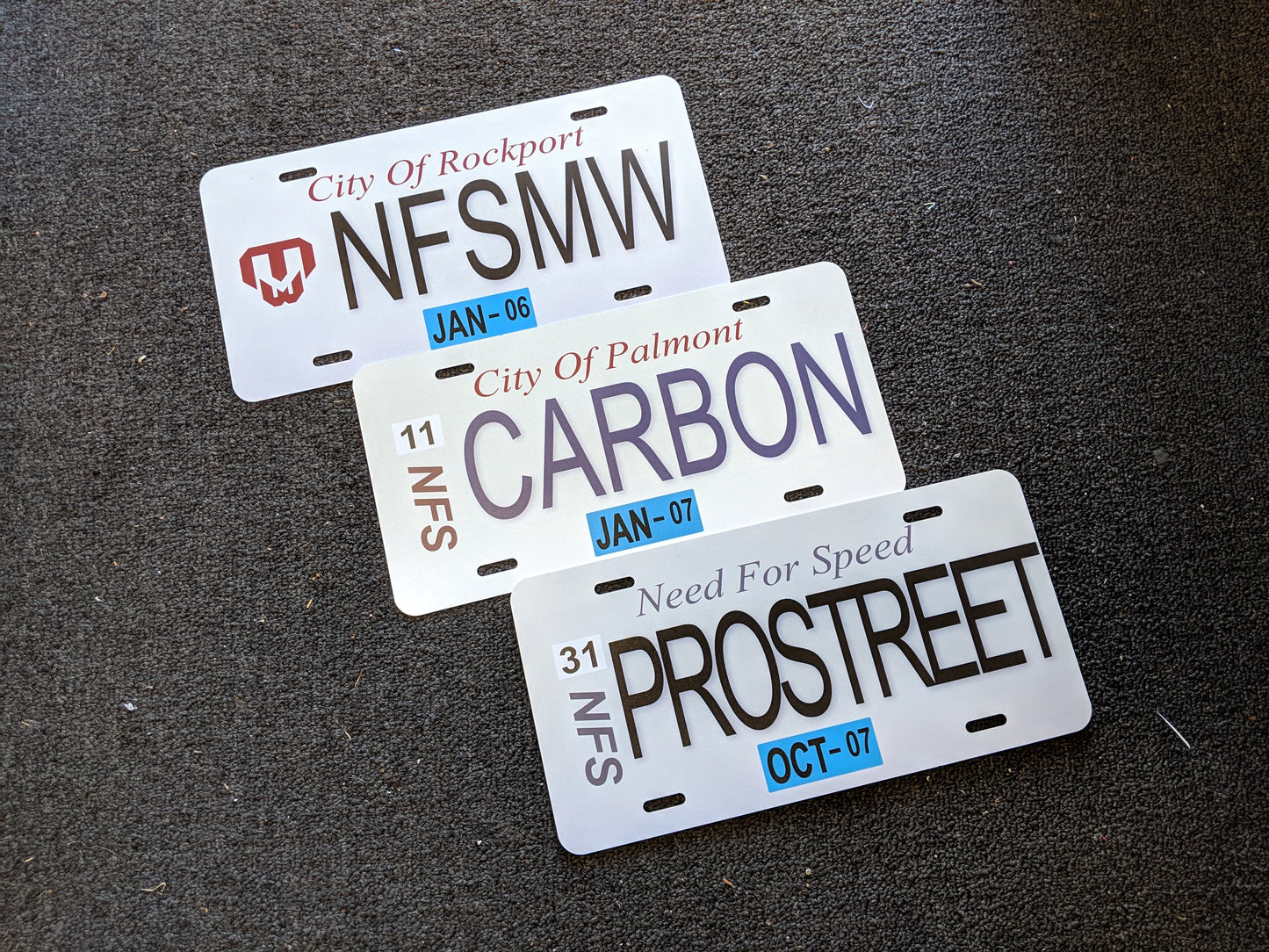 Illumaesthetic Need For Speed replica license plate with bold lettering and design, perfect for car enthusiasts.