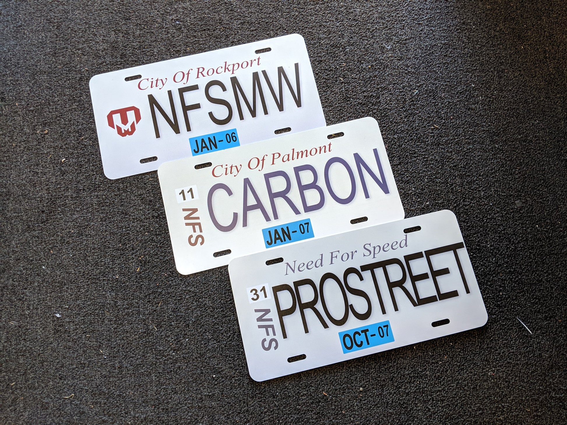 Illumaesthetic Need For Speed replica license plate with bold lettering and design, perfect for car enthusiasts.