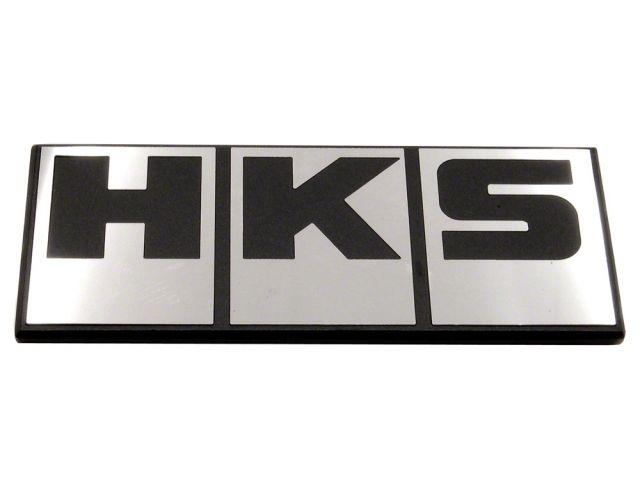 HKS Silver Block Logo emblem decal for automotive branding, featuring the HKS brand name in silver block lettering.