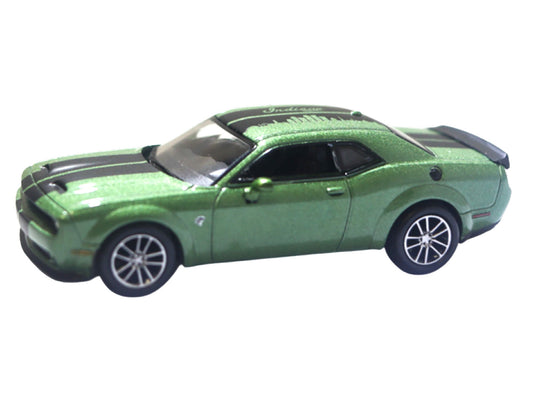 2020 Dodge Challenger SRT Hellcat Widebody F8 Green Metallic with Black Indiana Stripes "2025 Greenlight Waltersons Collector's Expo Exclusive" 1/64 Diecast Model Car by Greenlight