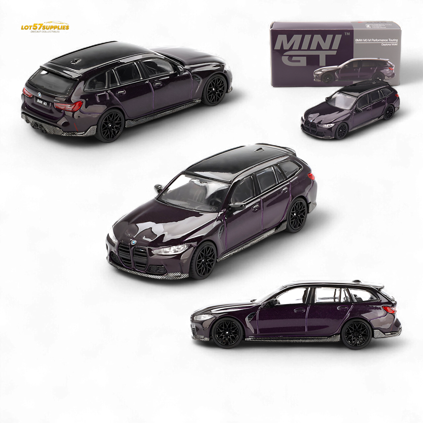 Mini-GT BMW M3 M Performance Touring Daytona Violet 1:64 - Evergreen Kings